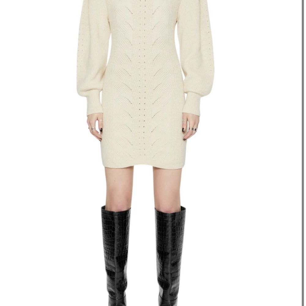 Rebecca Minkoff Ivory Knit Long Sleeve Dress